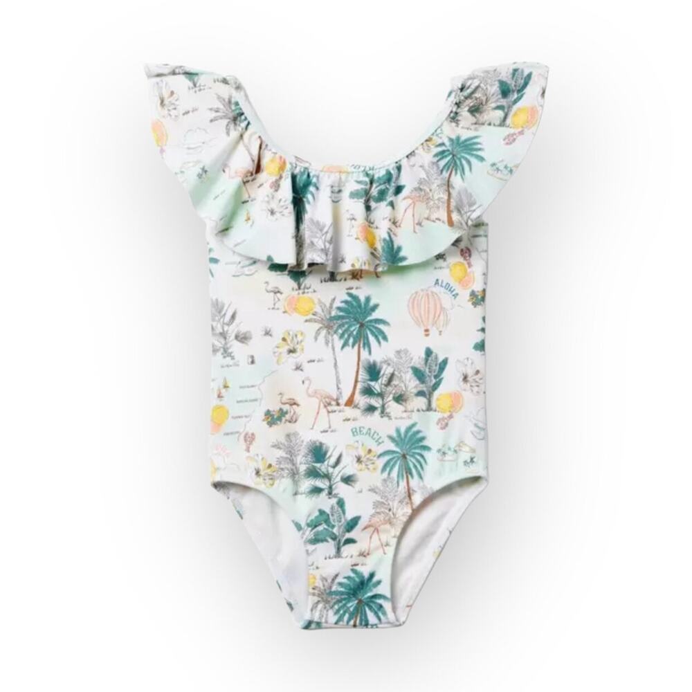 Janie and Jack NWT Recycled Tropical Swimsuit. Size 8